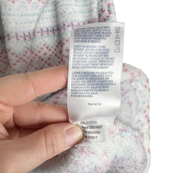 Nautica Plush Fair Isle Print Hooded Cozy Lounge Dress Or Nightgown - Picture 12 of 12